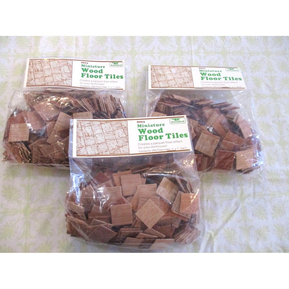 VTG Greenleaf 9003 Miniature Wood Floor Tiles 1"X1" 3 Pks of 250